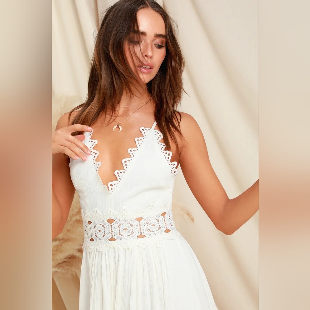 Lulu's white maxi dress this is love